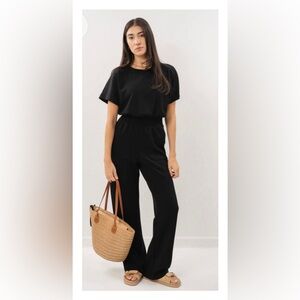 Modal Scuba Jumpsuit Romper Black L Women’s Boutique